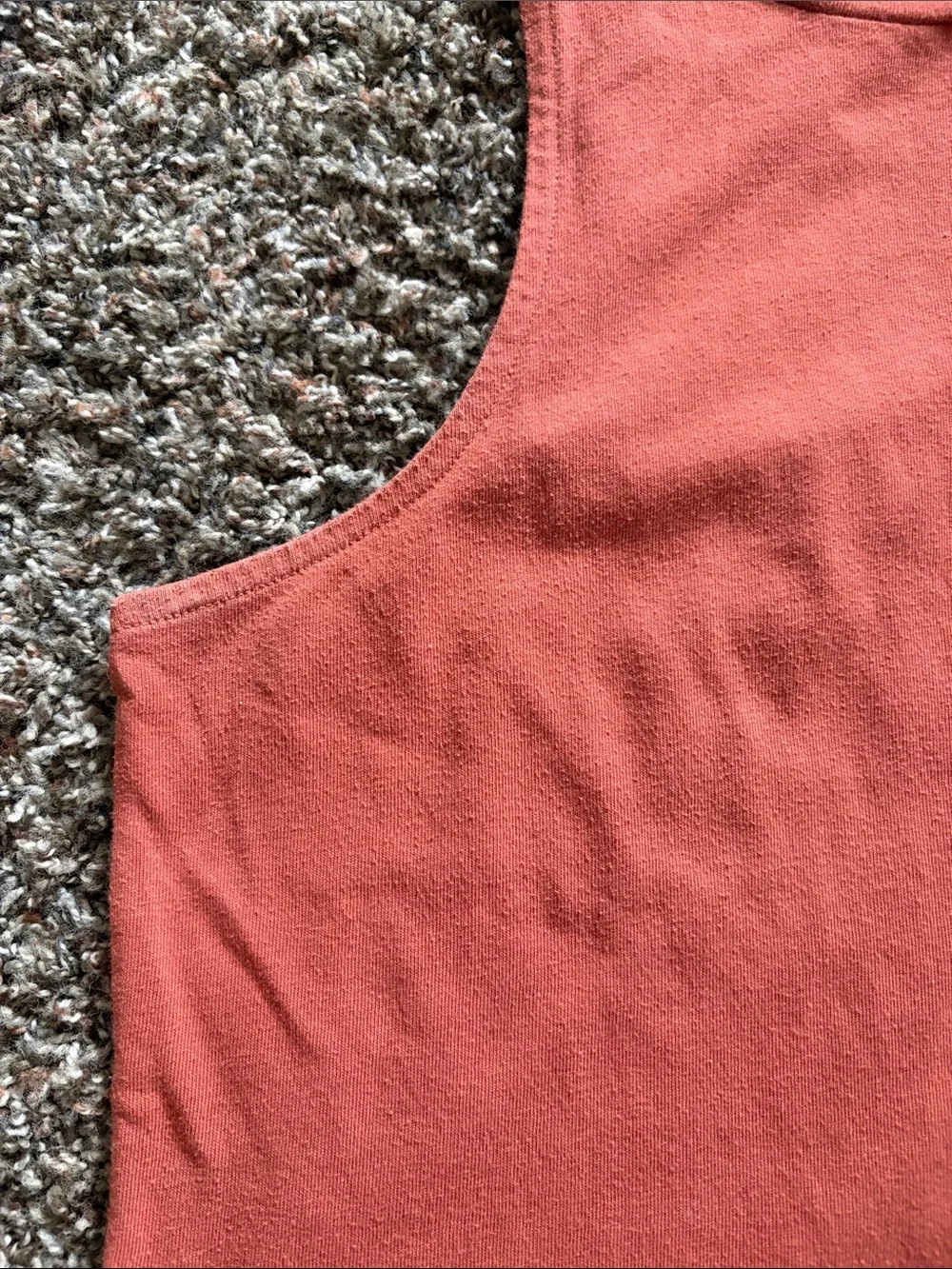Madewell Sleeveless Crewneck Halter Tank in Burnt Coral Orange, Size Medium
